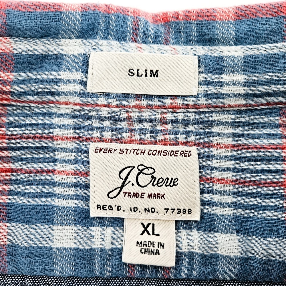 J Crew XL 100% Cotton Flannel Shirts Lot Of 2 Mens XL Slim & Classic Checkered - Picture 4 of 12